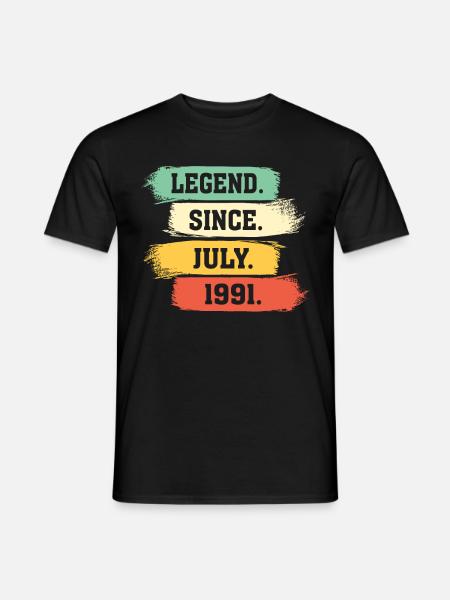 Legend since July 1991 - Männer T-Shirt - Schwarz