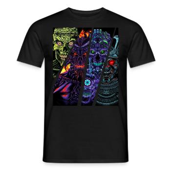 Zombie Roboter Samurai Dämon - Männer T-Shirt - Schwarz - Vorne - AI Model Male 178 light (178cm)