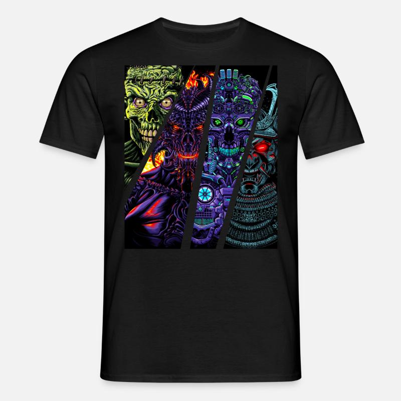 Zombie Roboter Samurai Dämon - Männer T-Shirt - Schwarz