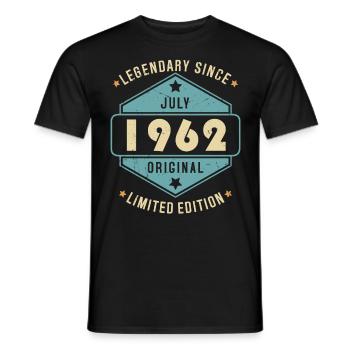 Juillet 1962 Vintage Retro Anniversaire - T-shirt homme - noir - Devant - AI Model Male 178 light (178cm)