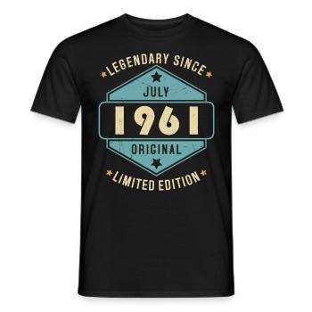 Juillet 1961 Vintage Retro Anniversaire - T-shirt homme - noir - Devant - AI Model Male 178 light (178cm)