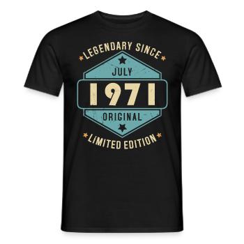 Juillet 1971 Vintage Retro Anniversaire - T-shirt homme - noir - Devant - AI Model Male 178 light (178cm)