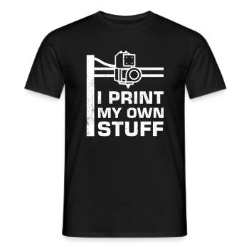 3D Printer - Men's T-Shirt - black - Front - AI Model Male 178 light (178cm)