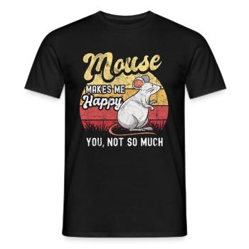 Souris - T-shirt homme - noir - Devant - AI Model Male 178 light (178cm)