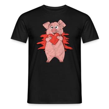 Pig Gift Piglet Kids Piglet Pig Pig - Men's T-Shirt - black - Front - AI Model Male 178 light (178cm)