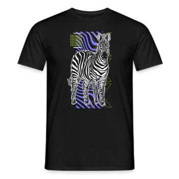 Zebra Gift Black and White Safari Savannah Steppe - Men's T-Shirt - black - Front - AI Model Male 178 light (178cm)