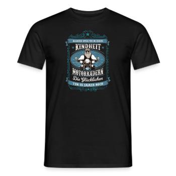 Lustige Motorradfahrer Vintage Sprüche - Männer T-Shirt - Schwarz - Vorne - AI Model Male 178 light (178cm)