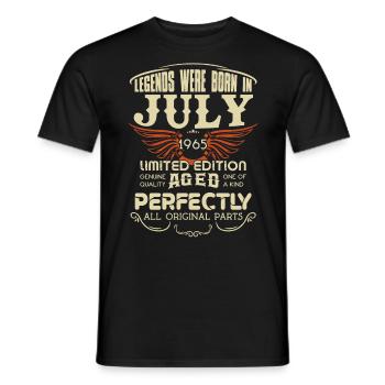 Legends Were Born In July 1965 Birthday - Männer T-Shirt - Schwarz - Vorne - AI Model Male 178 light (178cm)
