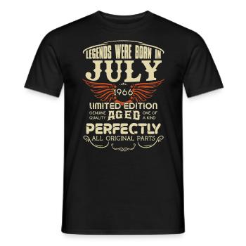 Legends Were Born In July 1966 Birthday - Männer T-Shirt - Schwarz - Vorne - AI Model Male 178 light (178cm)