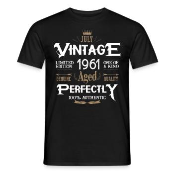 July 1961 born Legends Birthday - Men's T-Shirt - black - Front - AI Model Male 178 light (178cm)