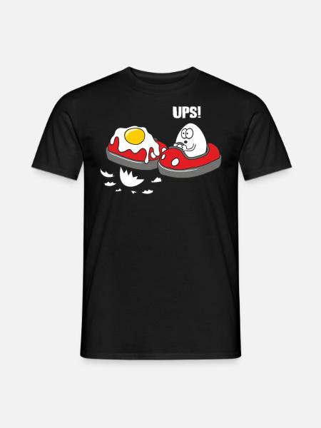 Eier ups - Männer T-Shirt - Schwarz