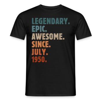 1950 July Vintage Birthday Gift - Men's T-Shirt - black - Front - AI Model Male 178 light (178cm)