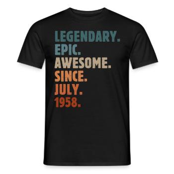 1958 July Vintage Birthday Gift - Men's T-Shirt - black - Front - AI Model Male 178 light (178cm)