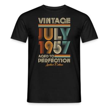 Vintage Aged To Perfection July 1957 - Men's T-Shirt - black - Front - AI Model Male 178 light (178cm)