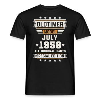 Oldtimer Juli 1958 Geburtstag Geschenk - Männer T-Shirt - Schwarz - Vorne - AI Model Male 178 light (178cm)