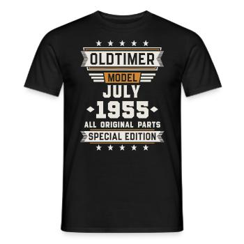 Oldtimer Juli 1955 Geburtstag Geschenk - Männer T-Shirt - Schwarz - Vorne - AI Model Male 178 light (178cm)