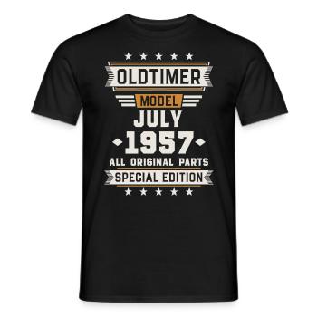 Oldtimer Juli 1957 Geburtstag Geschenk - Männer T-Shirt - Schwarz - Vorne - AI Model Male 178 light (178cm)