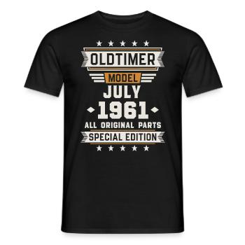 Oldtimer July 1961 Birthday Gift - Men's T-Shirt - black - Front - AI Model Male 178 light (178cm)