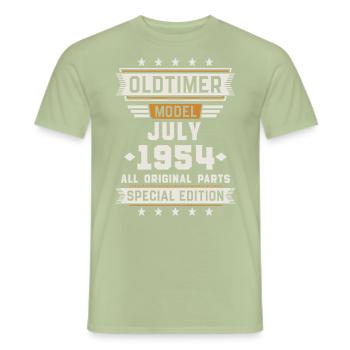 Oldtimer Juli 1954 Geburtstag Geschenk - Männer T-Shirt - Sage - Vorne - AI Model Male 178 light (178cm)