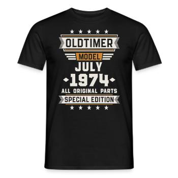 Oldtimer July 1974 Birthday Gift - Men's T-Shirt - black - Front - AI Model Male 178 light (178cm)