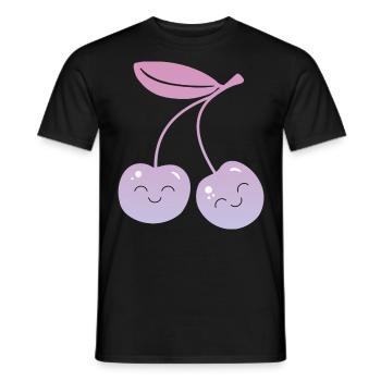 Cerises Kawaii - T-shirt homme - noir - Devant - AI Model Male 178 light (178cm)
