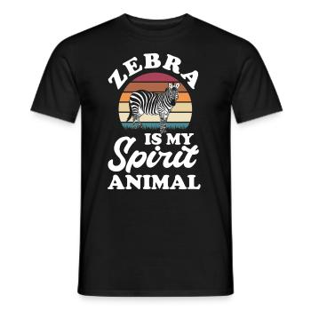 Zebra Tshirt in Afrika Pferd Safari - Männer T-Shirt - Schwarz - Vorne - AI Model Male 178 light (178cm)