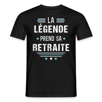 Retraité Idée cadeau Retraite humour carrière - T-shirt homme - noir - Devant - AI Model Male 178 light (178cm)