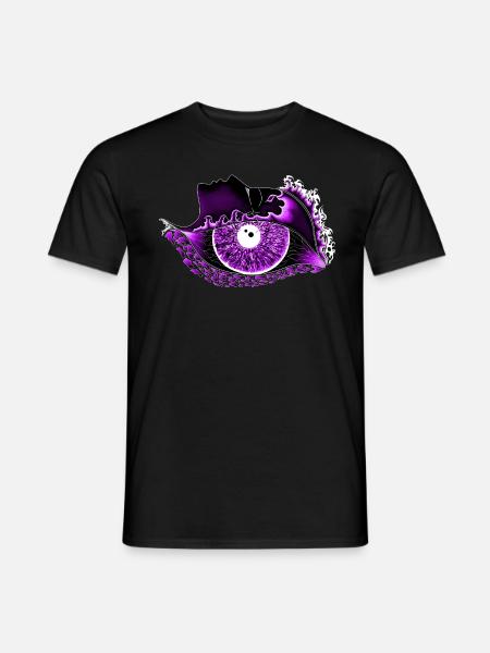 Big eye purple, eye, realistic - Men's T-Shirt - black