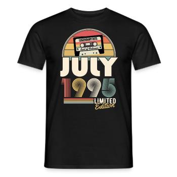 Juli 1995 Vintage Jahrgang Geburtstag Geschenk - Männer T-Shirt - Schwarz - Vorne - AI Model Male 178 light (178cm)