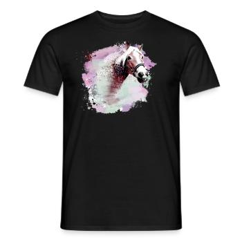 pferd,haflinger, graffiti, aquarell, pferde,bunt - Männer T-Shirt - Schwarz - Vorne - AI Model Male 178 light (178cm)