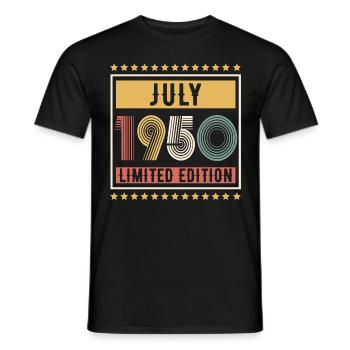 Vintage July 1950 Limited Edition Birthday - Men's T-Shirt - black - Front - AI Model Male 178 light (178cm)