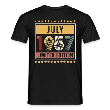 Vintage July 1957 Limited Edition Birthday - Men's T-Shirt - black - Front - AI Model Male 178 light (178cm)