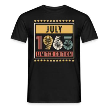 Vintage July 1963 Limited Edition Birthday - Men's T-Shirt - black - Front - AI Model Male 178 light (178cm)
