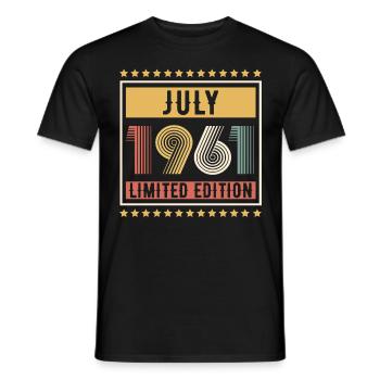Vintage July 1961 Limited Edition Birthday - Men's T-Shirt - black - Front - AI Model Male 178 light (178cm)