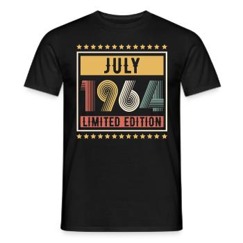 Vintage July 1964 Limited Edition Birthday - Men's T-Shirt - black - Front - AI Model Male 178 light (178cm)