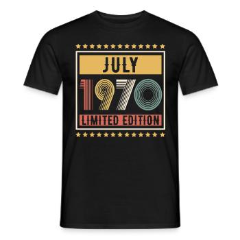 Vintage July 1970 Limited Edition Birthday - Men's T-Shirt - black - Front - AI Model Male 178 light (178cm)