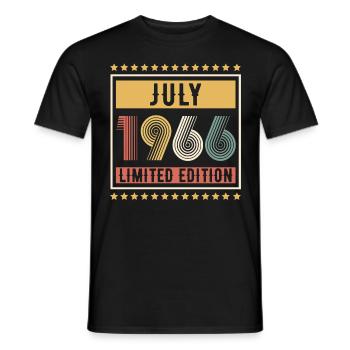 Vintage July 1966 Limited Edition Birthday - Men's T-Shirt - black - Front - AI Model Male 178 light (178cm)