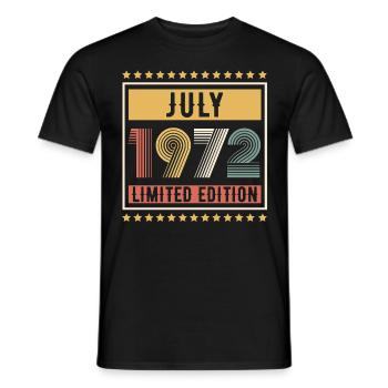 Vintage July 1972 Limited Edition Birthday - Men's T-Shirt - black - Front - AI Model Male 178 light (178cm)