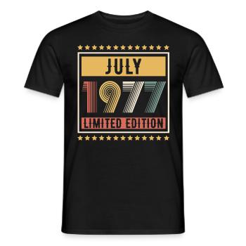 Vintage July 1977 Limited Edition Birthday - Men's T-Shirt - black - Front - AI Model Male 178 light (178cm)