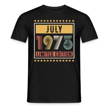 Vintage July 1973 Limited Edition Birthday - Men's T-Shirt - black - Front - AI Model Male 178 light (178cm)
