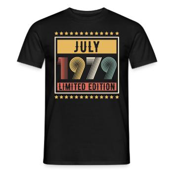 Vintage July 1979 Limited Edition Birthday - Men's T-Shirt - black - Front - AI Model Male 178 light (178cm)
