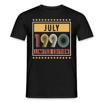 Vintage July 1990 Limited Edition Birthday - Men's T-Shirt - black - Front - AI Model Male 178 light (178cm)