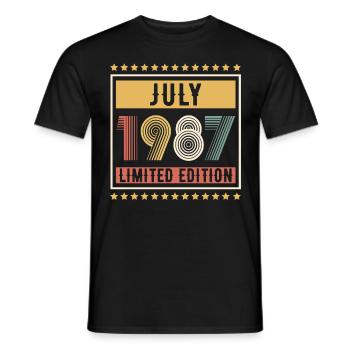 Vintage July 1987 Limited Edition Birthday - Men's T-Shirt - black - Front - AI Model Male 178 light (178cm)