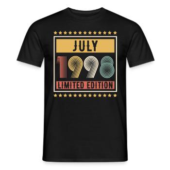Vintage July 1998 Limited Edition Birthday - Men's T-Shirt - black - Front - AI Model Male 178 light (178cm)