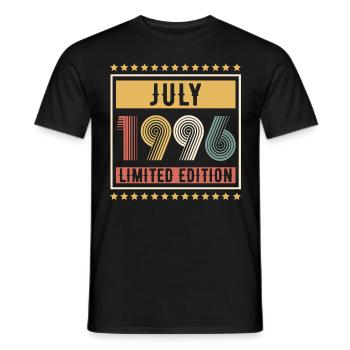 Vintage July 1996 Limited Edition Birthday - Men's T-Shirt - black - Front - AI Model Male 178 light (178cm)