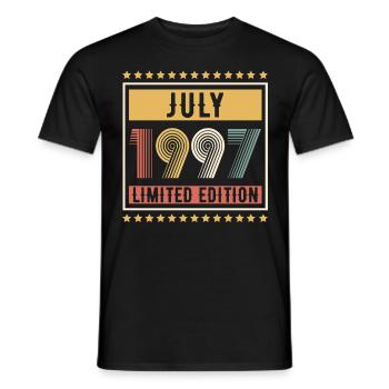 Vintage July 1997 Limited Edition Birthday - Men's T-Shirt - black - Front - AI Model Male 178 light (178cm)