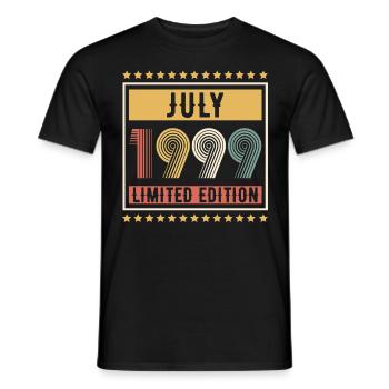 Vintage July 1999 Limited Edition Birthday - Men's T-Shirt - black - Front - AI Model Male 178 light (178cm)