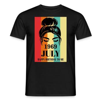 July 1969 Happy Birthday To Me - Männer T-Shirt - Schwarz - Vorne - AI Model Male 178 light (178cm)