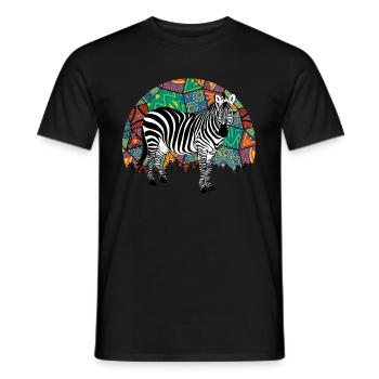 Zebra Africa Horse Hipster Gift Animal Stripe - T-shirt homme - noir - Devant - AI Model Male 178 light (178cm)