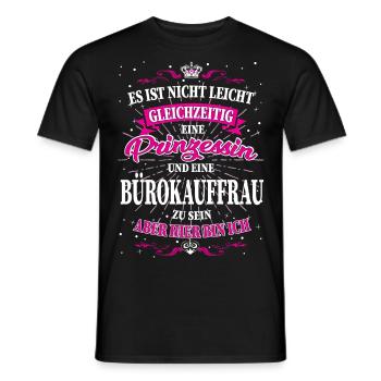 Bürokauffrau und Prinzessin T-Shirt - Männer T-Shirt - Schwarz - Vorne - AI Model Male 178 light (178cm)